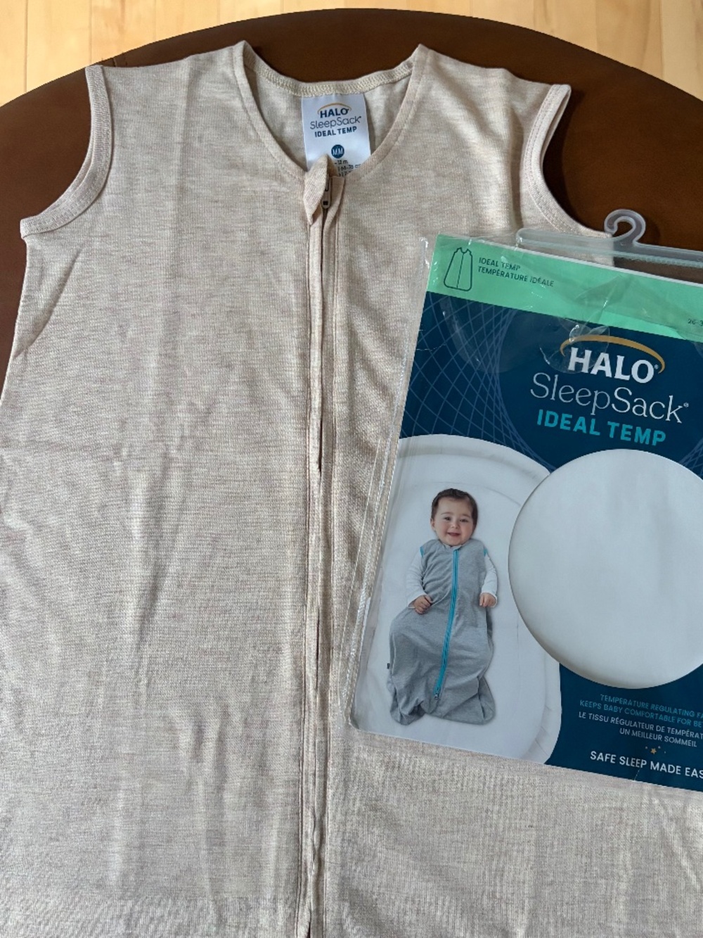 Halo SleepSack Ideal Temp oatmeal cream NWT size medium 6-12 months safe sleep